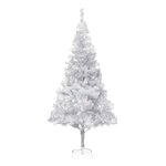 vidaXL Arbre de Noël artificiel pré-éclairé/boules argenté 180 cm PET
