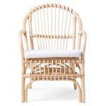 CHILDHOME Chaise en rotin avec coussin pour enfants Montana Naturel