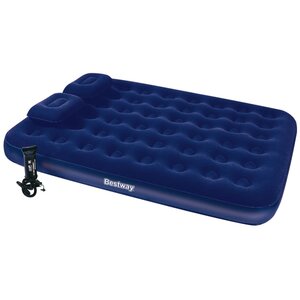 Bestway Lit gonflable floqué avec oreiller et pompe à air 203x152x22cm