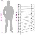 vidaXL Range-chaussures avec 10 étagères Métal et Tissu non tissé Noir