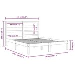 vidaXL Cadre de lit sans matelas 135x190 cm bois massif