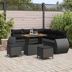 vidaXL Ensemble de canapé de jardin 8 Pièces Noir polyrotin