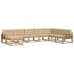 vidaXL Ensemble de canapés d'extérieur 8 Pièces Blanc et Beige