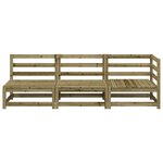 vidaXL Canapé de jardin 3 places bois de pin imprégné