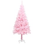 vidaXL Sapin de Noël artificiel pré-éclairé et support rose 240 cm PVC