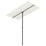 vidaXL Parasol de jardin avec mât en aluminium 180x110 cm blanc sable