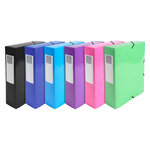 Boîte de classement idérama en carte pelliculée 7/10e - dos 8 cm - couleurs assorties - lot de 6 - exacompta