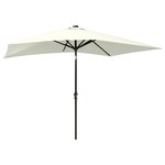 vidaXL Parasol avec LED et mât en acier Sable 2x3 m