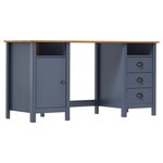 vidaXL Bureau Hill Gris 150x50x74 cm Bois de pin solide