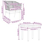 vidaXL Ensemble à manger de jardin et coussins 5 Pièces noir rotin verre