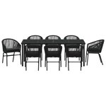 vidaXL Ensemble de salle à manger pour jardin 9 Pièces Noir Poly rotin