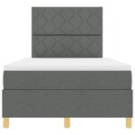 vidaXL Lit à ressorts avec matelas Gris foncé 120 x 190 cm tissu