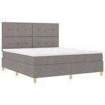 vidaXL Lit à ressorts avec matelas Taupe 180 x 200 cm tissu