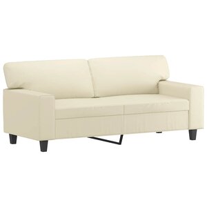 vidaXL Canapé à 2 places Crème 140 cm Similicuir