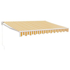 vidaXL Auvent rétractable jaune et blanc 3 5x2 5 m tissu et aluminium