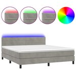 vidaXL Sommier à lattes de lit avec matelas LED Gris clair 180x200 cm