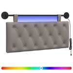 vidaXL Tête de lit suspendue Avec lumière LED Taupe Tissu