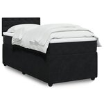 vidaXL Sommier à lattes de lit avec matelas Noir 100x200 cm Velours