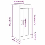 vidaXL Meuble mural Chêne noir 34 5 x 34 x 90 cm Bois d'ingénierie