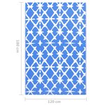 vidaXL Tapis d'extérieur ARAKIL bleu et blanc 120x180 cm PP