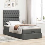 vidaXL Cadre de lit ottoman avec matelas gris foncé 90x190 cm tissu