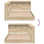 vidaXL Lit bibliothèque chêne Sonoma 120x200 cm en bois d'ingénierie