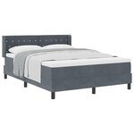 Lit à ressorts avec matelas vidaXL Gris foncé 140x200 cm Velours