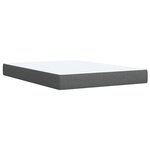vidaXL Sommier à lattes de lit avec matelas Gris foncé 140x190cm Tissu