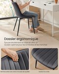 Lot de 2 chaise salle à manger chaise cuisine supportant jusqu’à 120 kg pied en acier dossier ergonomique pour salle à manger cuisine gris 12_0006190