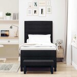 vidaXL Lit à ressorts avec matelas Noir 100 x 200 cm tissu