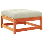 vidaXL Repose-pied de jardin avec coussin bois massif de pin