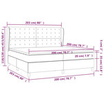 vidaXL Sommier à lattes de lit avec matelas Gris clair 200x200cm Tissu