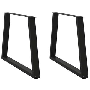 vidaXL Pieds de table à manger en forme de V 2 pièces Noir 90 x (72-73 3) cm Acier