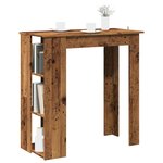 vidaXL Table de bar avec étagère vieux bois bois d'ingénierie