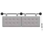 vidaXL Tête de lit suspendue Avec lumière LED Gris nuage Tissu