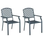 vidaXL Chaise 2 Pièces Anthracite 56 x 65 x 89cm Acier