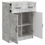 vidaXL Buffet Gris béton 66 x 34 5 x 87 cm Bois d'ingénierie