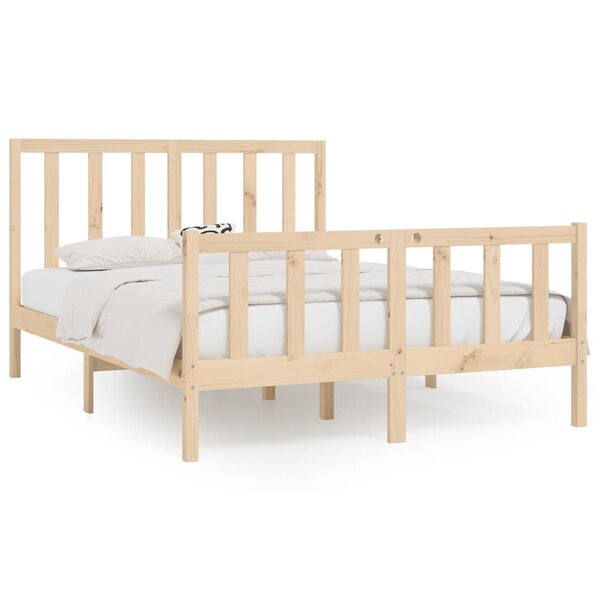 vidaXL Cadre de lit Bois massif 160x200 cm