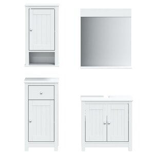 vidaXL Meubles de salle de bain 4 Pièces BERG blanc bois de pin massif