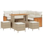 vidaXL Ensemble de canapé de jardin 8 Pièces Beige  Crème