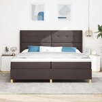 vidaXL Lit à Ressorts avec matelas Marron foncé 200 x 200 cm tissu