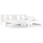 vidaXL Lit coulissant sans matelas blanc bois de pin solide