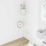 vidaXL Étagère flottante avec étagère 2 Pièces Blanc 15 x 15 x 2 cm
