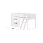 Flexa WHITE Lit mi-hauteur echelle inclinee & facades Lit Cabane Blanc