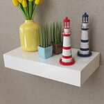 vidaXL Étagère murale avec 1 tiroir MDF Blanc Rangement de livres/DVD