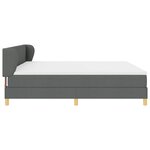 Lit Box Spring vidaXL avec matelas gris foncé 200x200 cm en tissu