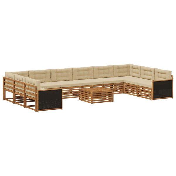 vidaXL Ensembles de canapés avec coussin 11 Pièces Bois d'Acacia Massif