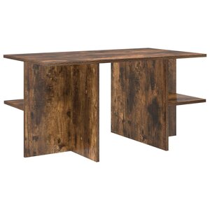 vidaXL Table basse Chêne Fumé 87 x 50 x 45 cm Bois d’ingénierie