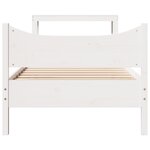 vidaXL Cadre de lit avec tête de lit blanc 90x200cm bois de pin massif