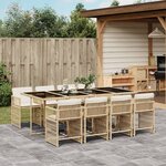 vidaXL Ensemble à manger de jardin et coussins 9 Pièces beige Poly rotin